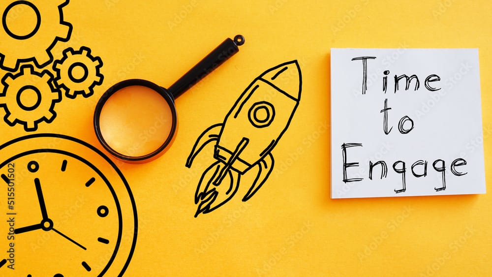 Time to engage is shown using the text